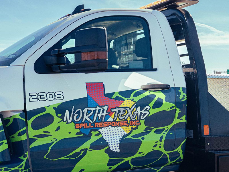 Hazmat-Cleanup-Dallas-Work-Truck-With-North-Texas-Spill-Response-Logo Hazmat Cleanup Dallas Work Truck With North Texas Spill Response Logo